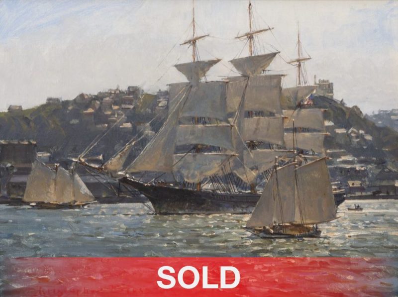 Christopher Blossom Down-Easter nautical sea boat oil painting