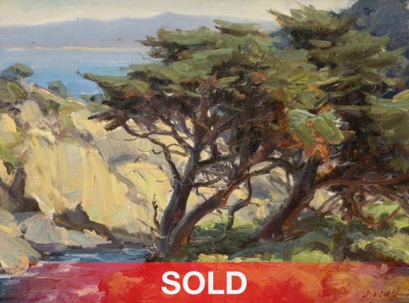 Clyde Aspevig Point Lobos cypress tree ocean oil seascape painting California seascape