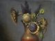 David Riedel Artifacts sunflowers flower copper pot floral still life oil painting