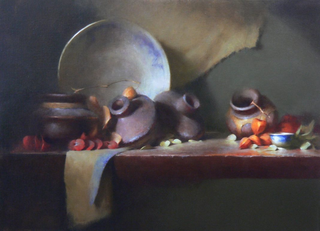 David Riedel Clay Vessels still life still-life oil painting