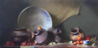 David Riedel Clay Vessels still life still-life oil painting