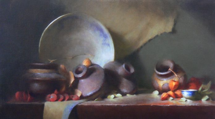 David Riedel Clay Vessels still life still-life oil painting