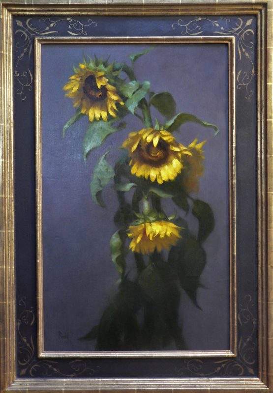 David Riedel Sunflowers floral flower plant seed still-life stilllife still life oil painting framed