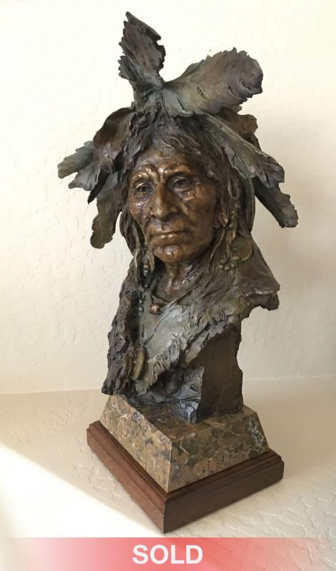 John Coleman Big Soldier Native American Indian western bronze sculpture