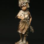 John Coleman Bringing The Buds To Life Native American Indian girl dance dancer western bronze sculpture sold