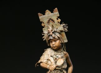 John Coleman Bringing The Buds To Life Native American Indian girl dance dancer western bronze sculpture