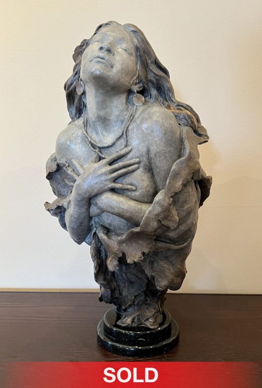 John Coleman Changing Woman Native American Indian woman girl female coming of age figure figurative western bronze sculpture sold