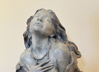 Jon Coleman Changing Woman Native American Indian woman girl western bronze sculpture figure figurative close