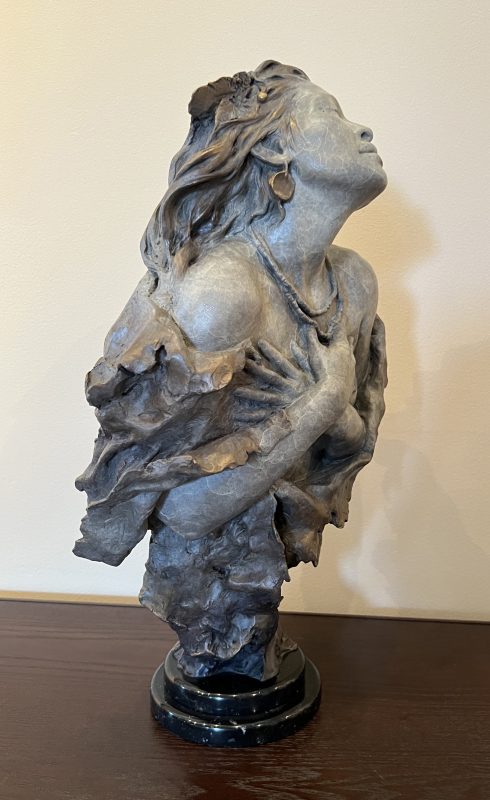 Jon Coleman Changing Woman Native American Indian woman girl western bronze sculpture figure figurative side