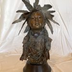 John Coleman Little Medicine Girl Native American Indian female figure figurative western bronze sculpture sold
