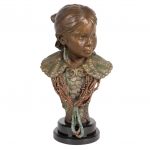 John Coleman Silver Buttons Native American girl woman figure figurative western bronze sculpture