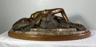 John Coleman Stella By Starlight nude naked woman figure figurative bronze sculpture side