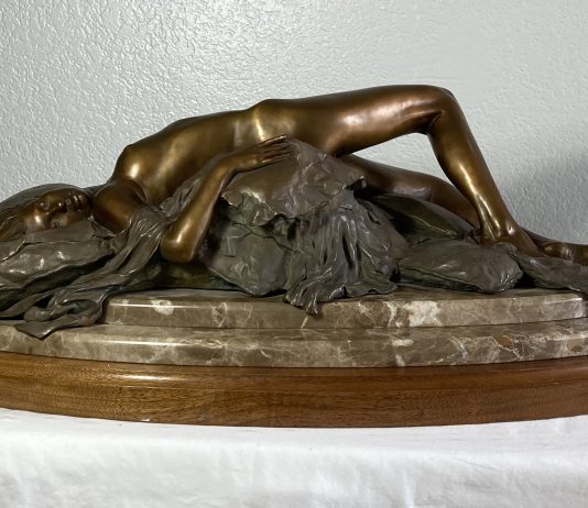 John Coleman Stella By Starlight nude naked woman figure figurative bronze sculpture side
