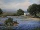Robert Wood "Bluebonnets In Texas" western landscape oil painting