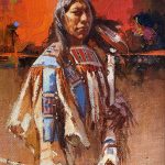 Roy Andersen The Shirt Wearer Native American Indian western oil painting portrait sold