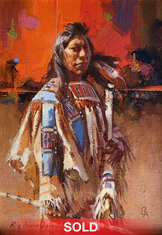 Roy Andersen The Shirt Wearer Native American Indian western oil painting portrait sold