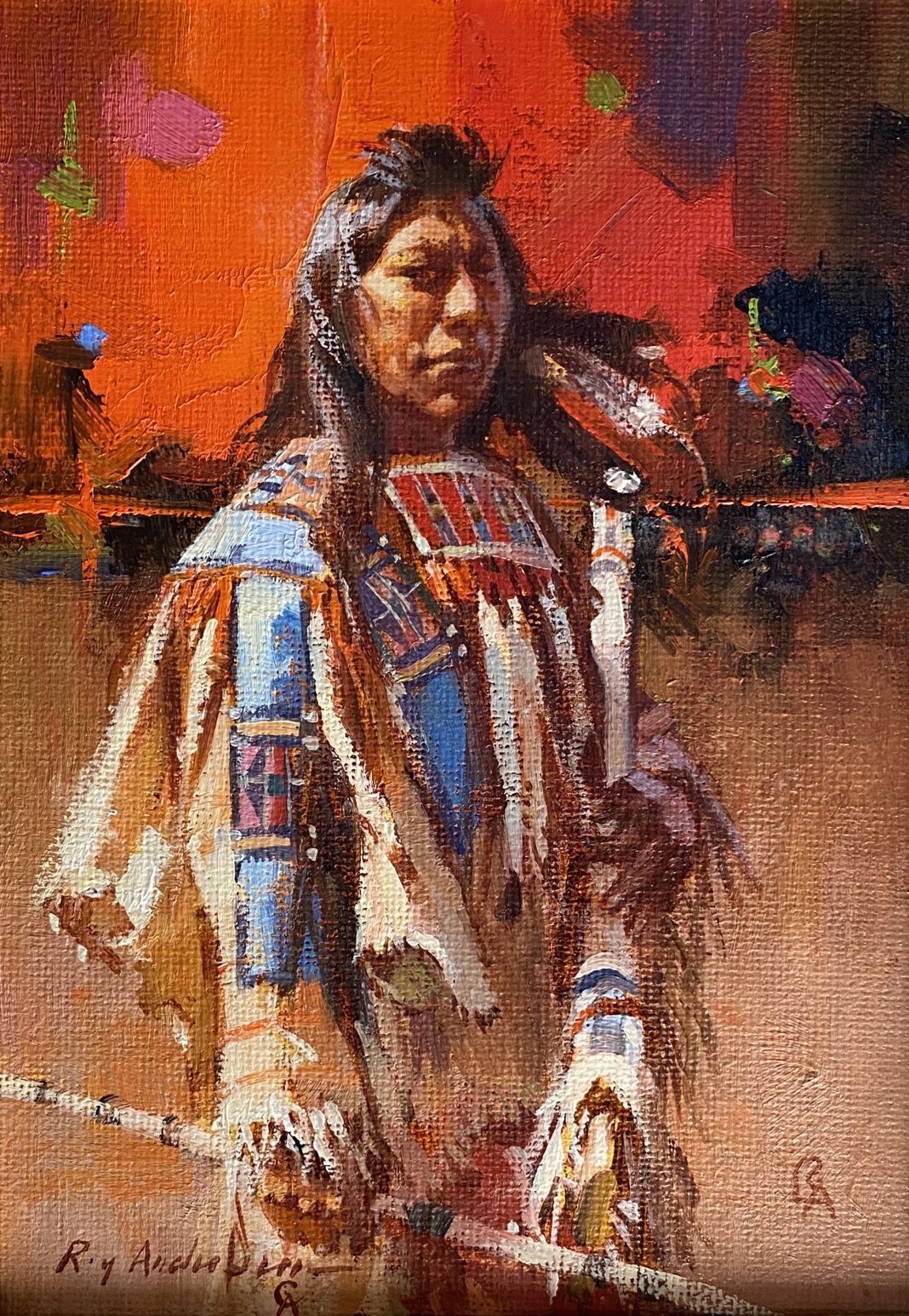 Roy Andersen The Shirt Wearer Native American Indian western oil painting portrait