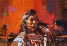 Roy Andersen The Shirt Wearer Native American Indian western oil painting portrait