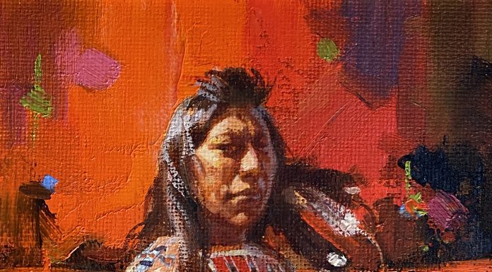 Roy Andersen The Shirt Wearer Native American Indian western oil painting portrait