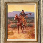 Roy Andersen The Pipe Holders Trophies Native American woman horse western oil painting