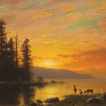 Albert Bierstadt Sunset Salt Lake western landscape oil painting