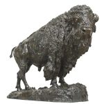 Henry Shrady Elk Buffalo bronze sculpture wildlife