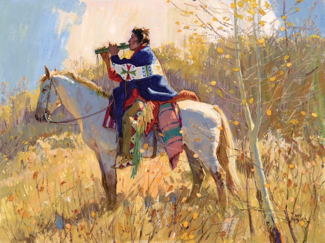 John Moyers End Of The Season Native American western landscape oil painting