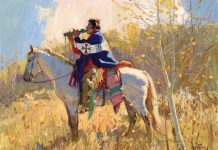 John Moyers End Of The Season Native American western landscape oil painting