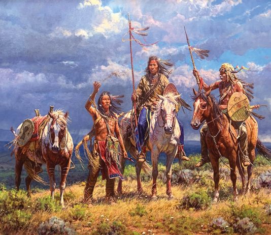 Martin Grelle Offerings On The Wind Native American western oil painting