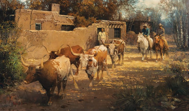 Melvin Warren Remnants Of The Herd western oil painting cowboy ranch