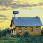 Jim Connelly Detray Schoolhouse school farm ranch rural western oil painting architecture architectural