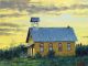 Jim Connelly Detray Schoolhouse school farm ranch rural western oil painting architecture architectural