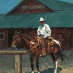 Jim Connelly Night Shift Double JJ Ranch farm cowboy horse western oil painting