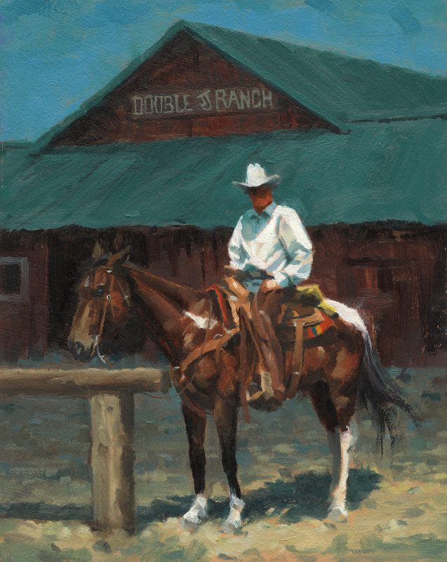 Jim Connelly Night Shift Double JJ Ranch farm cowboy horse western oil painting