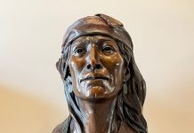 Susan Kliewer Hataalii The Singer Native American Indina man leader warrior chief portrait western bronze sculpture