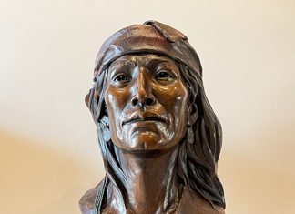 Susan Kliewer Hataalii The Singer Native American Indina man leader warrior chief portrait western bronze sculpture