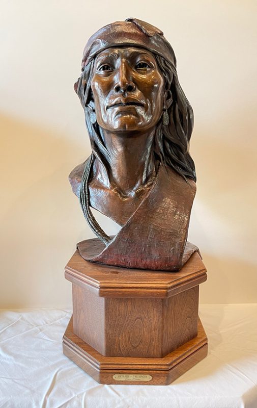 Susan Kliewer Hataalii The Singer Native American Indina man leader warrior chief portrait western bronze sculpture