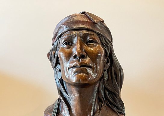 Susan Kliewer Hataalii The Singer Native American Indina man leader warrior chief portrait western bronze sculpture