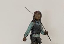 Susan Kliewer Dawn Boys Song Native American western bronze sculpture goat