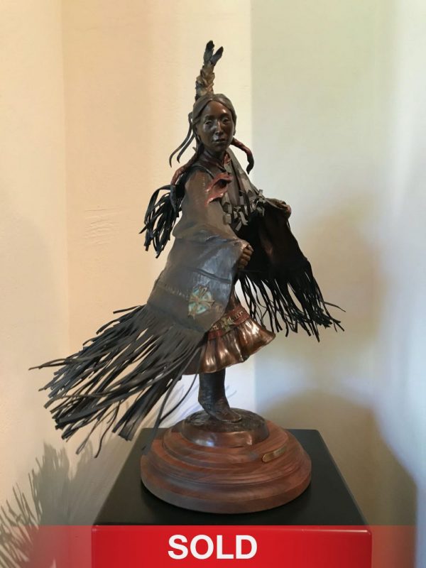 Susan Kliewer Fancy Shawl Dancer Native American woman dance pow wow western bronze sculpture