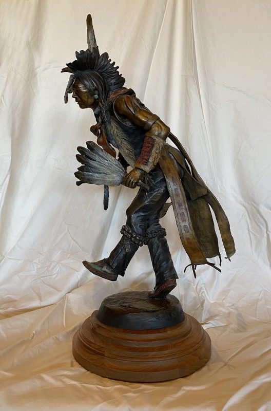 Susan Kliewer Southern Plains Dancer Native American Indian dance figure figurative bronze sculpture side