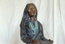 Susan Kliewer Warm Winds Native American Indian figure figurative western bronze sculpture