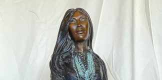 Susan Kliewer Warm Winds Native American Indian figure figurative western bronze sculpture