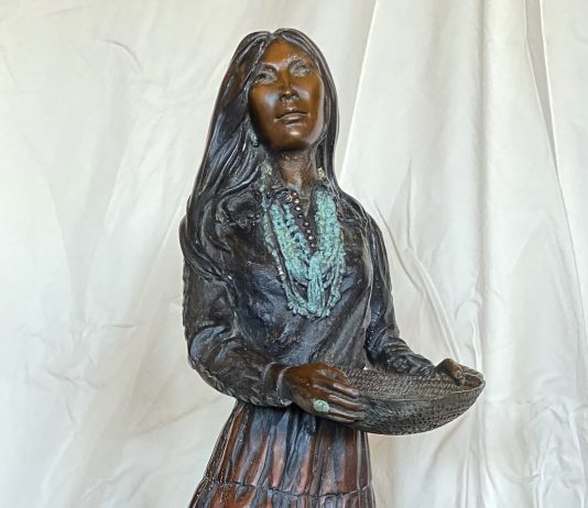 Susan Kliewer Warm Winds Native American Indian figure figurative western bronze sculpture