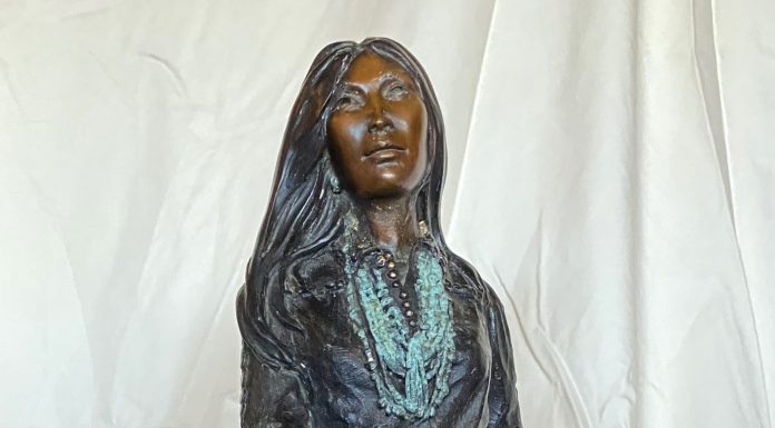 Susan Kliewer Warm Winds Native American Indian figure figurative western bronze sculpture