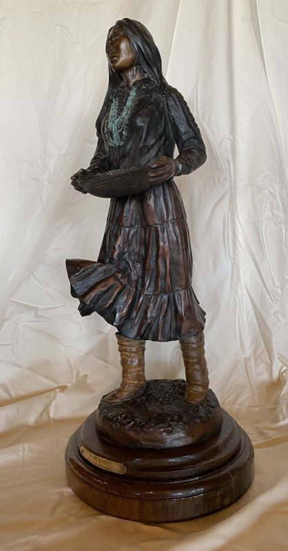 Susan Kliewer Warm Winds Native American Indian figure figurative western bronze sculpture side
