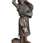 Susan Kliewer Woman At The Well Native American girl pottery western bronze sculpture