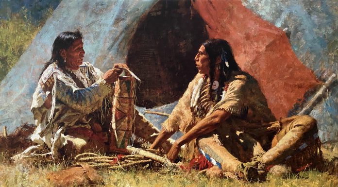 Howard Terpning The Bonnet Case textured canvas print Giclee