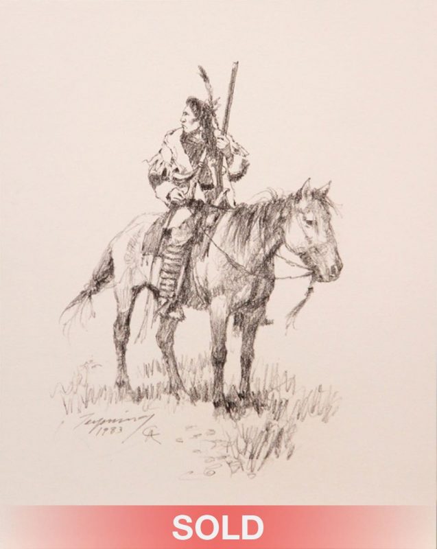 Howard Terpning Native American horse western pencil drawing painting