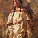 Howard Terpning Cheyenne Mother textured canvas print Giclee